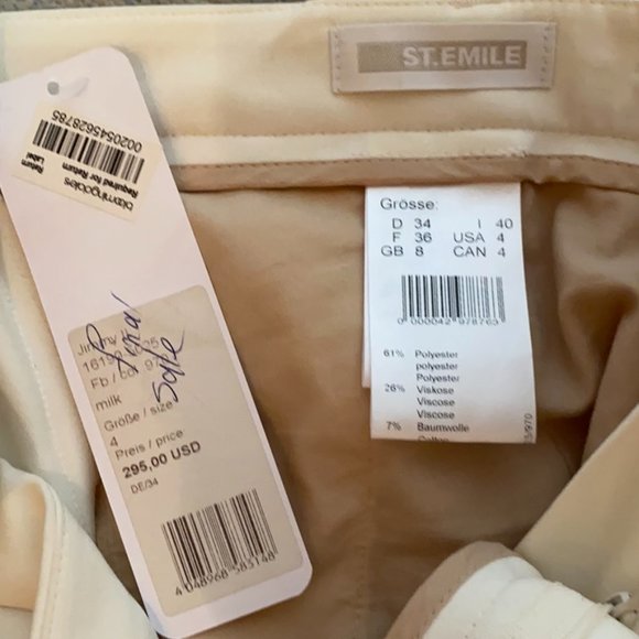 St. Emile White Cropped Pants - NWT - Picture 3 of 3